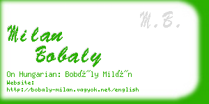 milan bobaly business card